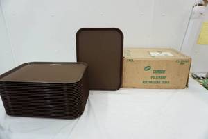 lot 13 image: Cambro Polytread Rectangular Trays case of 24. New in Box