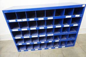 lot 139 image: shop storage bin - metal, blue