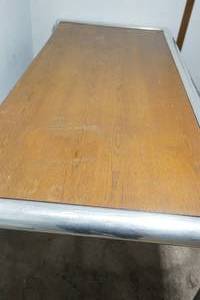 lot 75 image: large desk, metal and wood