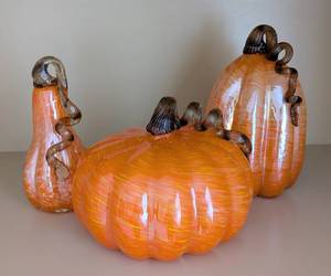 lot 63 image: Blown Glass Gourds and Pumpkin