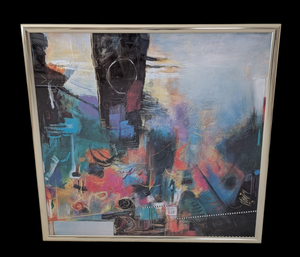 lot 59 image: Colorful Framed Abstract Print