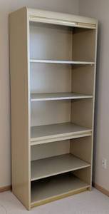 lot 48 image: Vintage Cream and Brass Bookshelf