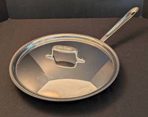 lot 20 image: All Clad D5 Stainless 12 Skillet with Lid