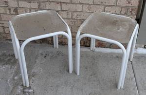 lot 93 image: Pair of Glass Topped Patio Side Tables