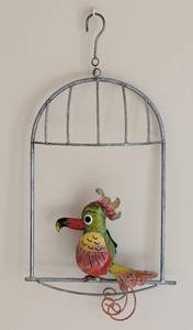 lot 89 image: Adorable Metal Bird Cage Wall Hanging