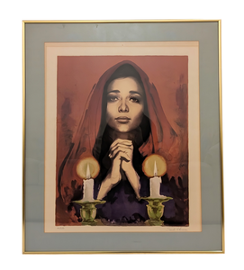 lot 17 image: Shabbas Candles Framed Print by Sandu Liberman