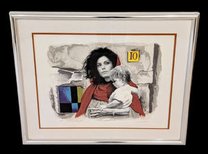 lot 26 image: Woman in Red with Child Framed Artist Proof by Sandu Liberman