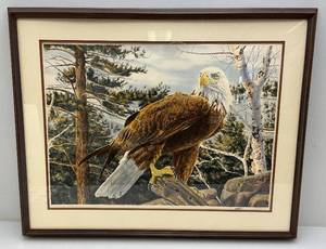 lot 13 image: Framed Behind Acrylic Pencil Signed Scott Woolever The Vigil Water Color Limited Edition Print With COA 28 x 35