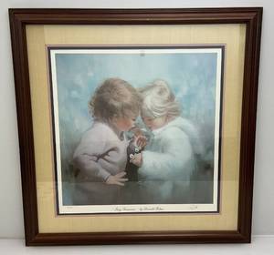 lot 19 image: Framed Behind Glass Pencil Signed Zolan Tiny Treasures Limited Edition Print 35450 31 12 x 32