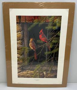 lot 25 image: Unframed 1995 Pencil Signed Don Moore Limited Edition Print Fir & Feathers 3060 18 x 26 Overall Paper Size