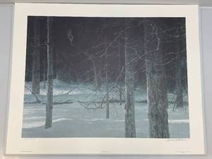 lot 27 image: Unframed Robert Bateman Midnight- Black Wolf Print 265025,352 28 14 x 35 12 Overall Paper Size (In Protective Envelope)