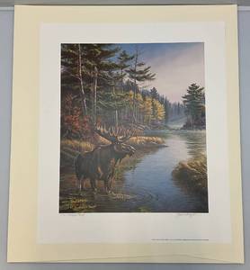 lot 38 image: Unframed James Meger Pencil Signed (ARTISTS PROOF) Legacy Moose 3775  20 x 23 14 Overall Paper Size (In Protective Envelope)