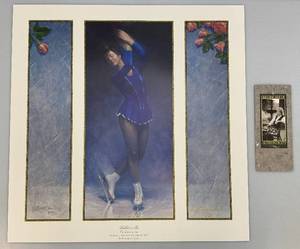 lot 45 image: Unframed Minnesota Artist Robert Olson Ballet On Ice Signed 46375 25 12 x 25 12 Overall Paper Size In Protective Sleeve