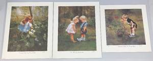 lot 46 image: Unframed Pencil Signed ZOLAN Print Set Including Grandmas Garden 476880, 20 x 21  & New Shoes 476880, 20 x 25 & Enchanted Forest 476880, 20 x 25 (Overall Paper Sizes)