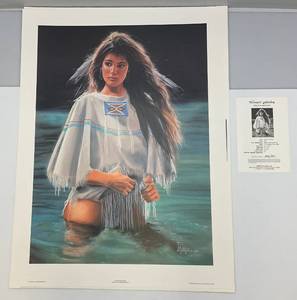 lot 48 image: Unframed Pencil Signed Maija River Of Dreams Print 936950, 25 x 33 12 Overall page Size With Print Documentation In Protective Sleeve