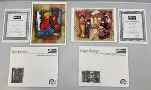 lot 58 image: Misc. Unframed  Prints Including  Igor Kovalev Instrumentation  11 x 14 With (COA) & Sergey Kovrigo Musical Brunch 11 x 14 With (COA) In Protective Sleeves