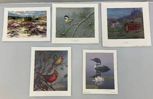 lot 59 image: Misc. Unframed Wildlife Prints & More Including  Daniel Smith, Dillie Thomas,  James Hautman, James Meger & Wanda Mumm 11 12 x 12  Largest Print Size