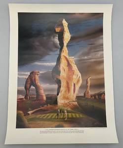 lot 61 image: 1976 Unframed Loyal H. Chapman Golf Print No. 7 Desert Winds Municipal Golf Course 39 Yrds. Par 3 Print 18 x 24 Sheet Size