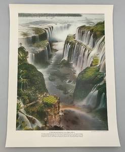 lot 64 image: 1980 Unframed Loyal H. Chapman Golf Print No. 18 Iguassu Falls Golf Course 947 Yards Par 6 Print 18 x 24 Sheet Size
