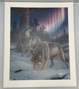 lot 82 image: 1992 Unframed Signed James Meger Night Lights Timberwolves Limited Edition Print 23 34 x 28 34 Overall Paper Size (In Protective Sleeve)