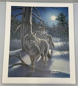 lot 85 image: 1989 Unframed Pencil Signed (ARTIST PROOF) James Meger Moonwalk Timberwolves Limited Edition Print 24 14 x 28 14 Overall Paper Size (In Protective Sleeve)