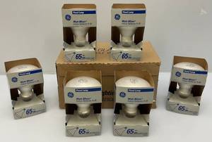 lot 106 image: Case Of 6 GE Incandescent Lamps Watt Miser Indoor Reflector R-30 65 Watts (NIB)
