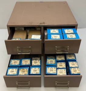 lot 118 image: Metal Four Drawer Organizer With Misc. Screws