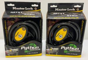 lot 120 image: 2 Master Lock 6 Python Adjustable Locking 10mm Cable (NEW)