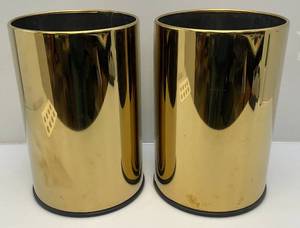 lot 151 image: Two Small10 x 15 Brass Garbage Cans