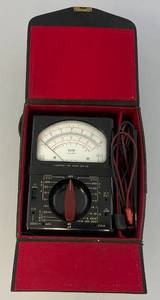 lot 159 image: Vintage Triplett 630-A Multimeter 600 V max AC Volt Measurement, 600 V Max DC Volt measurement In Original Carrying Case (Lightly Used) Lock Latch Broke