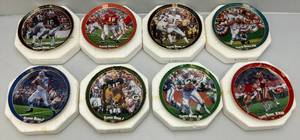lot 184 image: Misc. Vintage Bradford Exchange Collectible 8 NFL Super Bowl Plates (NIB) Never Displayed