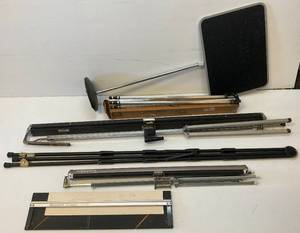 lot 197 image: Misc. Vintage Portable Projection Screens 40 34 and 60 34 , Compact mat Cutter & Folding Easel