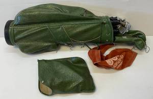lot 198 image: Vintage Ram Golf Clubs With Green Vinyl Bag (VERY COOL)