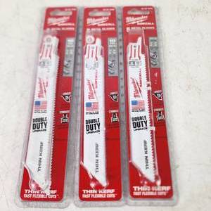 Lot Of Three Five Packs New Milwaukee Sawzall Metal Blades 48-00-5092