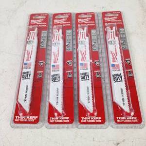 Lot Of Four New Five Packs Milwaukee Sawzall Metal Blades 48-00-5092 Thin Kerf Fast Flexible Cuts