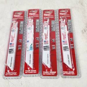Lot Of Four New Five Packs Milwaukee Sawzall Metal Blades Thin Kerf 48-00-5092
