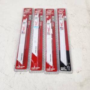 Lot Of Four New Milwaukee Sawzall Blades 3 Five Packs 48-00-5187 And 1 Five Pack 48-00-5187