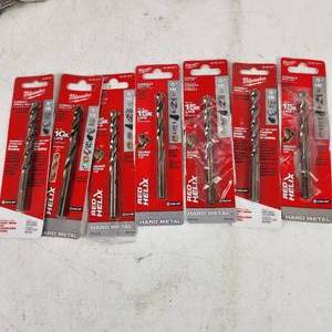 Lot Of Seven Milwaukee Cobalt Drill Bits 516 48-89-2317 NewOpen Box