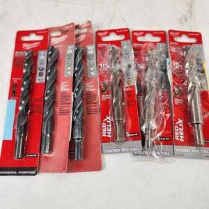 Lot Of Six Milwaukee Drill Bits 3-48-89-2734 And 3-48-89-2329 New And Open Packages