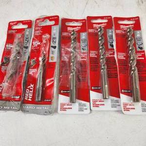 Lot Of Five Milwaukee Cobalt Drill Bits 48-89-2321 New And Open Packages