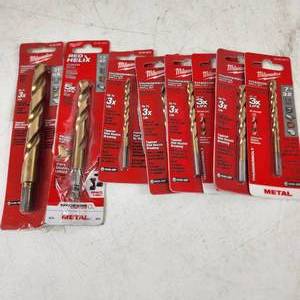 Lot Of Eight Milwaukee Miscellaneous Drill Bits New One Open Package