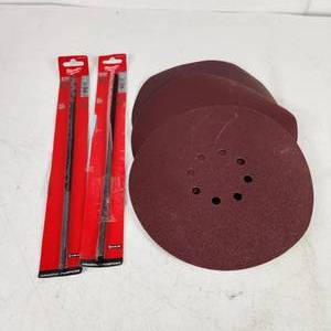 Lot Of Two Milwaukee Black Oxide Drill Bits 48-89-2772 And Three Sander Sand Paper 9 Open Box