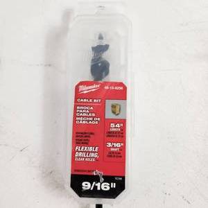 Milwaukee Cable Bit 316 Shaft X 54 Length Flexible Drilling Clean Holes Open Box
