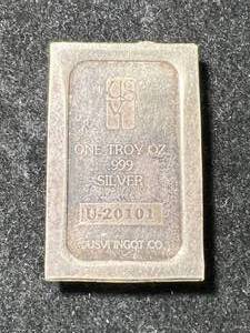 1 TROY OZ .999 FINE SILVER ARGENT BAR
