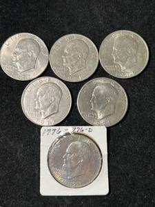 GROUP OF 6 US EISENHOWER DOLLARS
