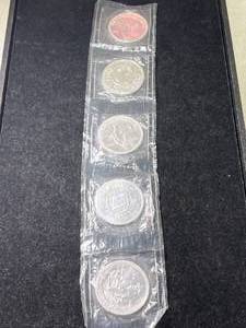 GROUP OF 5 ENGELHARD PROSPECTOR 1 TROY OZ .999 FINE SILVER ROUNDS