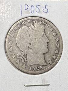1905-S US BARBER HALF DOLLAR