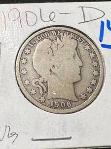 1906-D US BARBER HALF DOLLAR