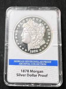 1 TROY OZ .999 FINE SILVER 1878 MORGAN DOLLAR ROUND SLABBED