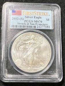 2012-S AMERICAN SILVER EAGLE PCGS MS70